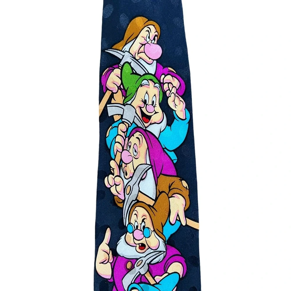 Vintage Disney Store The Seven Dwarfs 100% Silk Handmade Neck Tie #73469